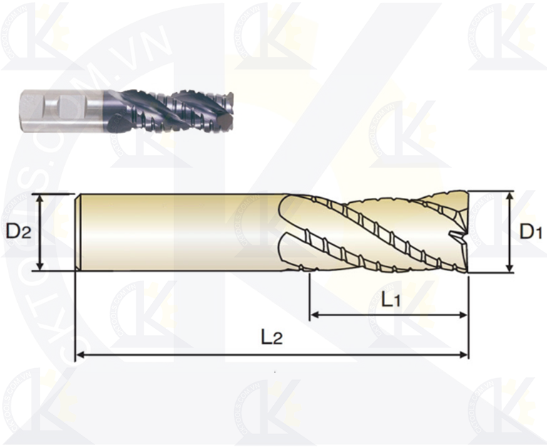 Dao phay nhôm YG EP922, Dao phá thô nhôm YG EP922