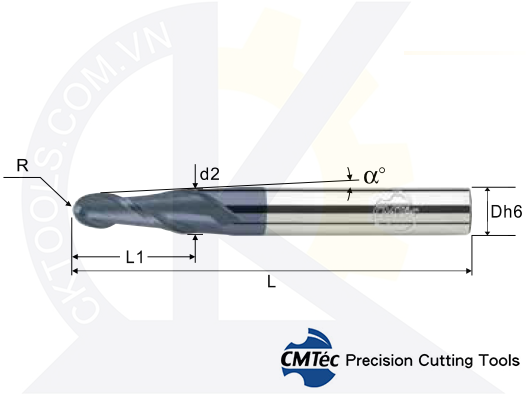 Dao phay CMTec CETB2, Dao phay cầu CMTéc CETB2