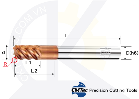 Dao phay CMTec NEHD6, Dao phay ngón CMTéc NEHD6
