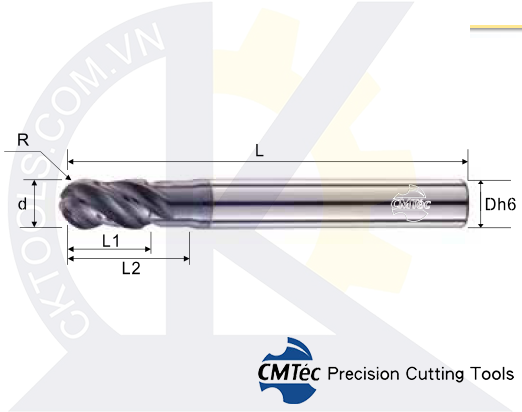 Dao phay CMTec MEVB4, Dao cầu phay thép CMTéc MEVB4