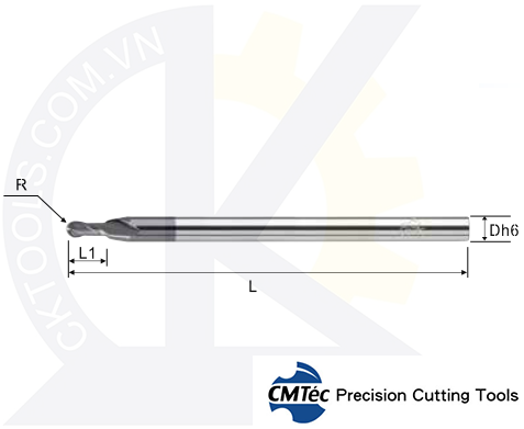 Dao phay CMTec MEBS2, Dao cầu phay thép CMTéc MEBS2